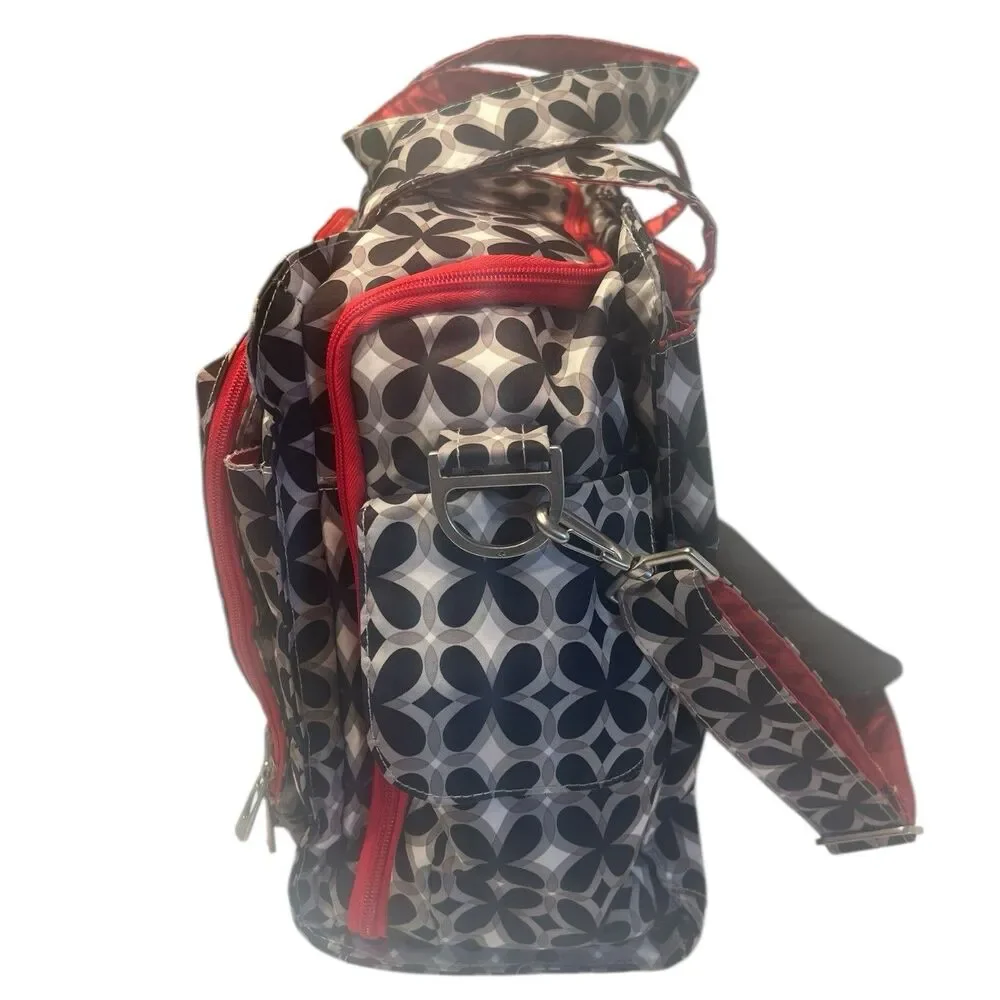 Diaper Bag Large Black Red Floral Travel Everyday JuJuBe Be Prepared Tote